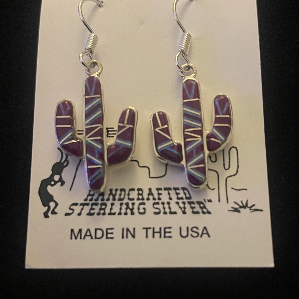 Sterling Silver Cactus Earrings